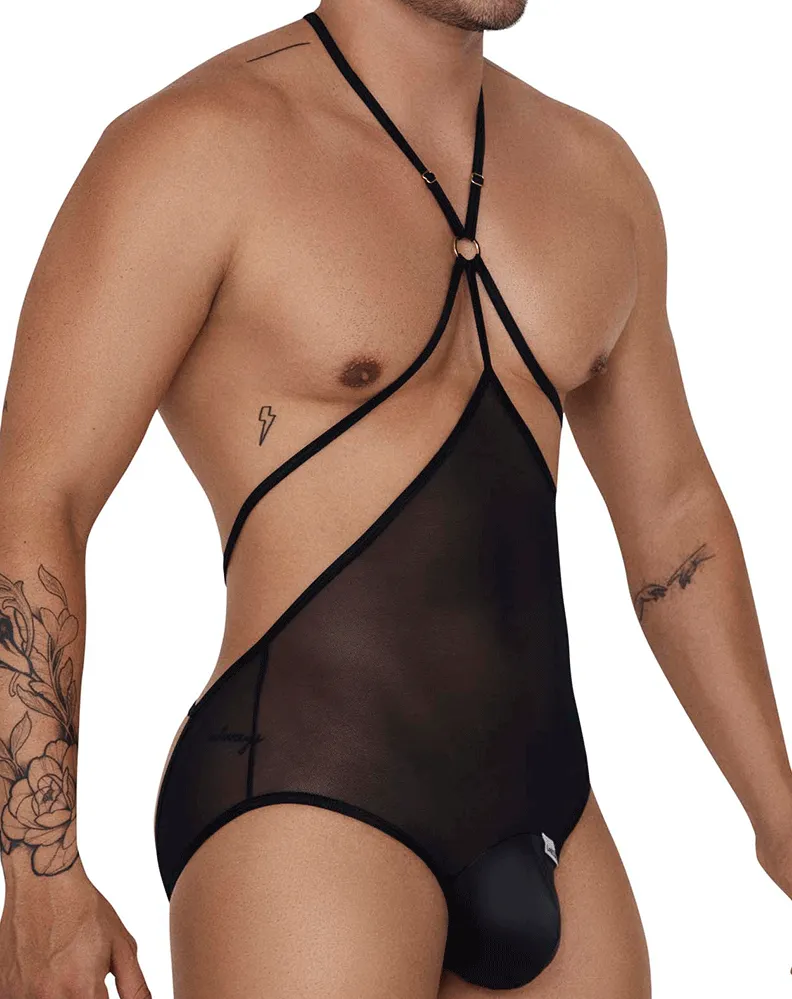 Clothing_Candyman_Mens Underwear Candyman 99662 Tulle Bodysuit Black