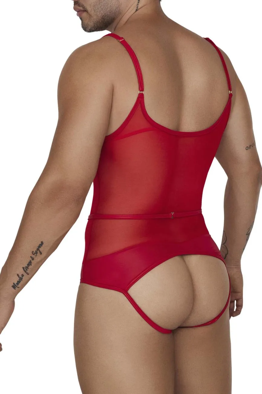 Clothing_Candyman_Mens Underwear CandyMan 99670X Harness Bodysuit Color Red