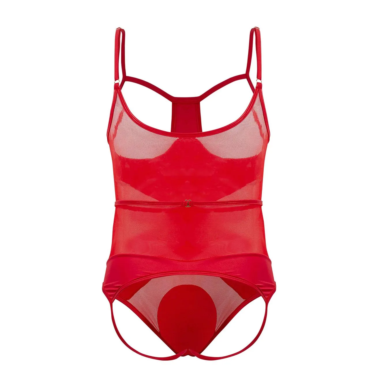 Clothing_Candyman_Mens Underwear CandyMan 99670X Harness Bodysuit Color Red
