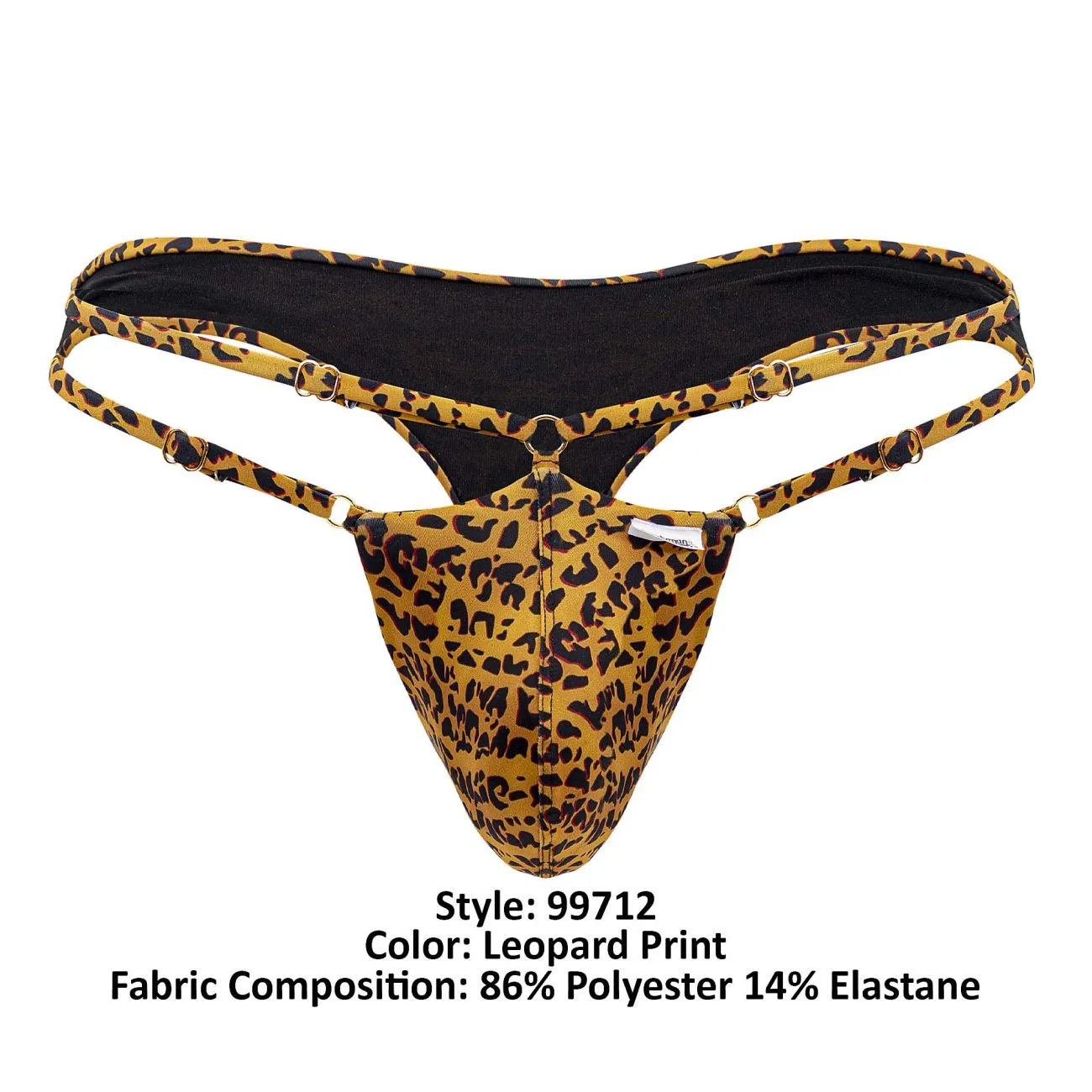 Clothing_Candyman_Mens Underwear CandyMan 99712 Safari Thongs Color Leopard Print