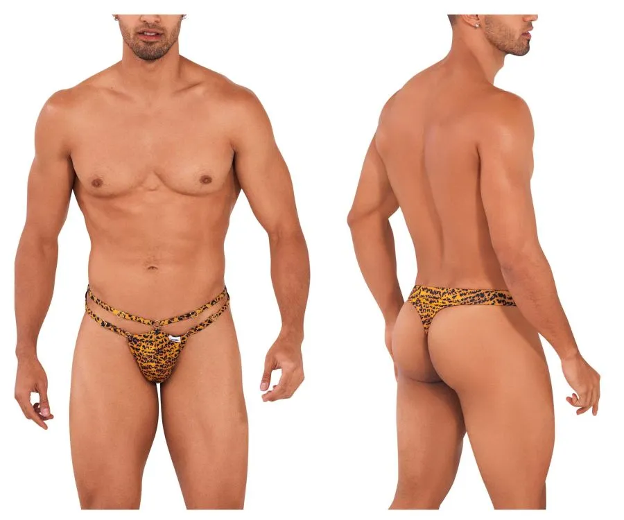 Clothing_Candyman_Mens Underwear CandyMan 99712 Safari Thongs Color Leopard Print