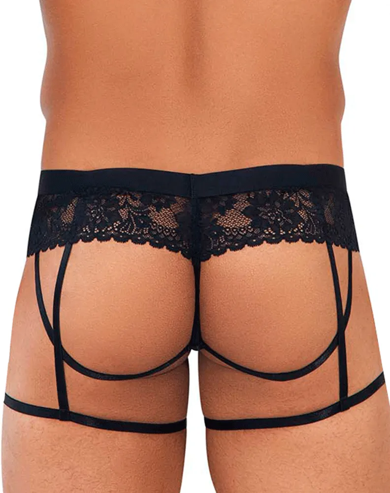 Clothing_Candyman_Mens Underwear Candyman 99717 Lace Garther Jockstrap Black