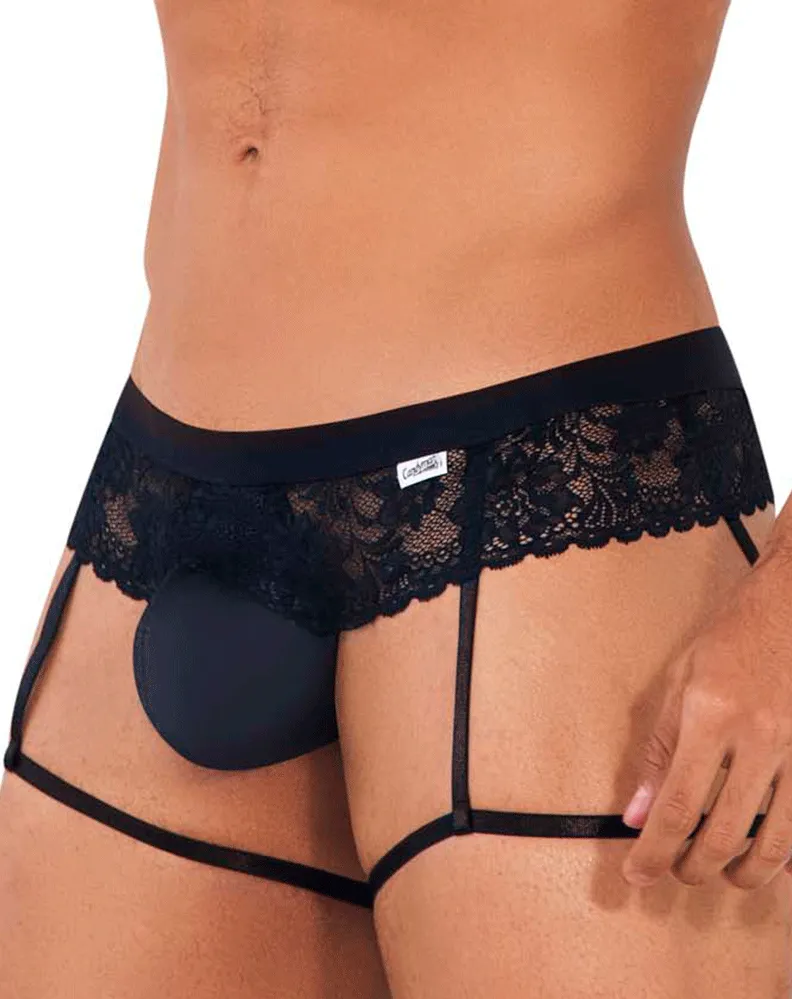 Clothing_Candyman_Mens Underwear Candyman 99717 Lace Garther Jockstrap Black