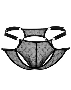 Clothing_Candyman_Mens Underwear Candyman 99730 Lace Jockstrap Black