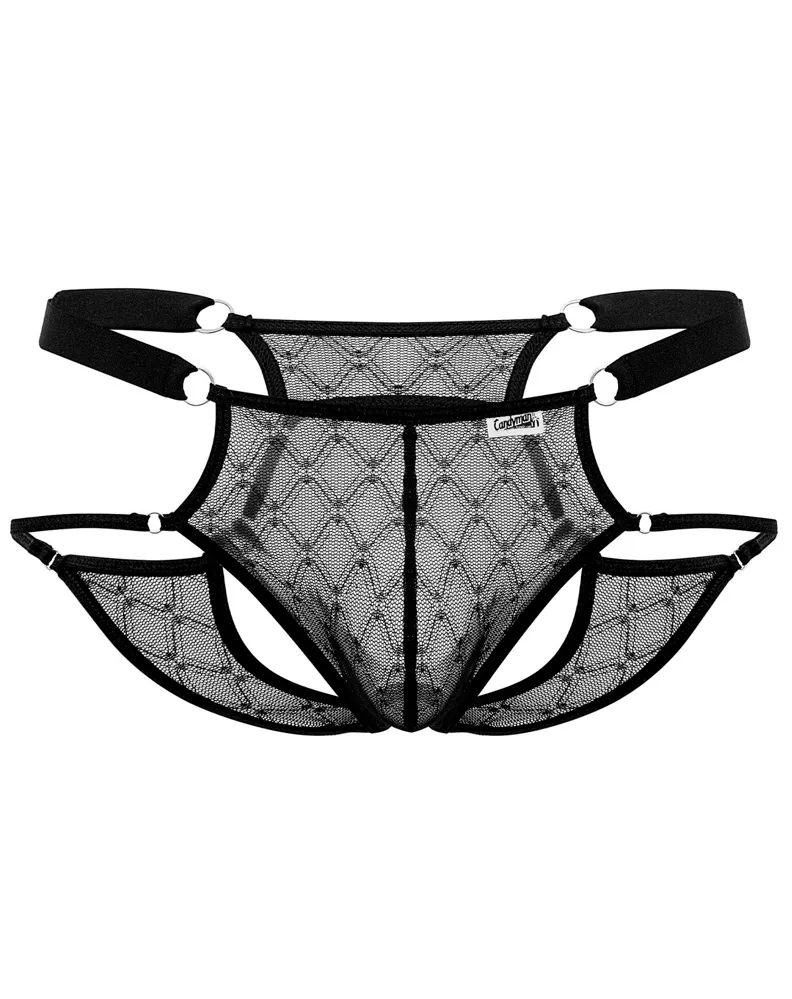Clothing_Candyman_Mens Underwear Candyman 99730 Lace Jockstrap Black