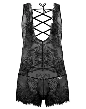 Clothing_Candyman_Mens Underwear Candyman 99743 Lace Bodysuit Black
