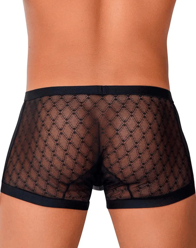 Clothing_Candyman_Mens Underwear Candyman 99750 Lace Trunks Black