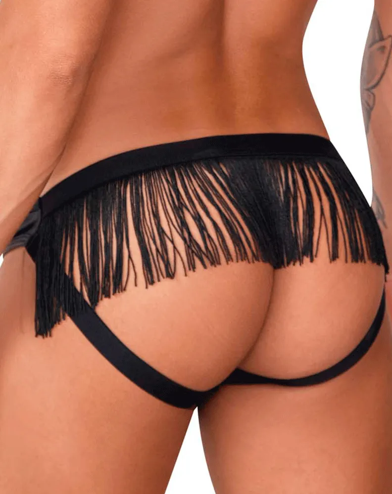 Clothing_Candyman_Mens Underwear Candyman 99753 Fringe Jockstrap Black