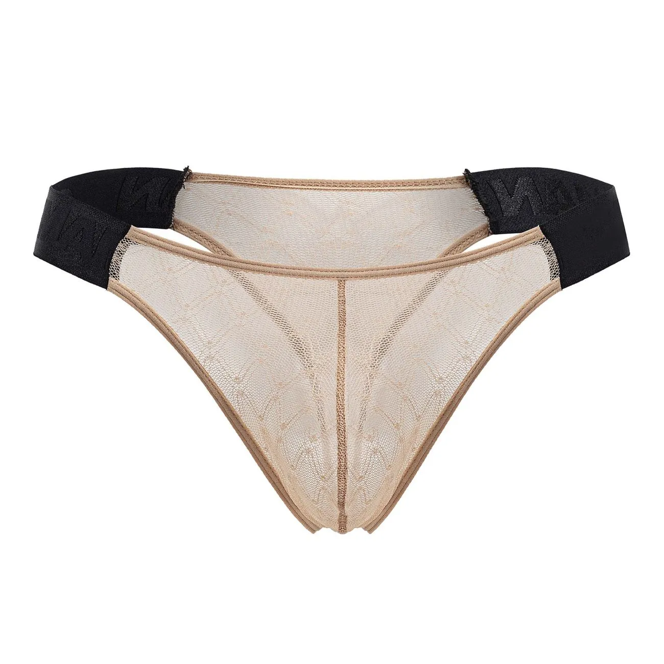 Clothing_Candyman_Mens Underwear CandyMan 99771 Mesh Thongs Color Beige