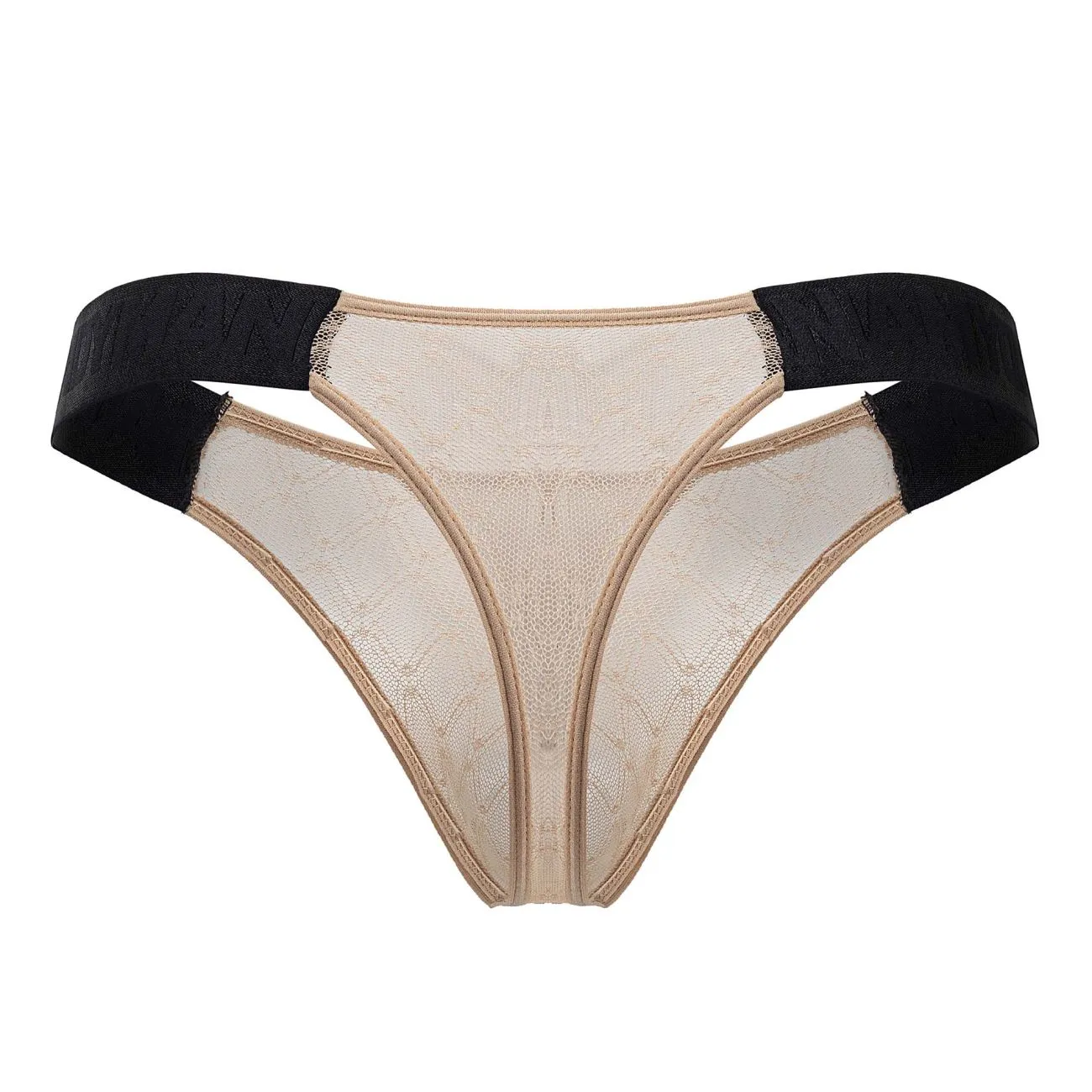Clothing_Candyman_Mens Underwear CandyMan 99771 Mesh Thongs Color Beige