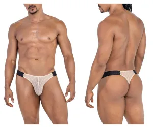 Clothing_Candyman_Mens Underwear CandyMan 99771 Mesh Thongs Color Beige