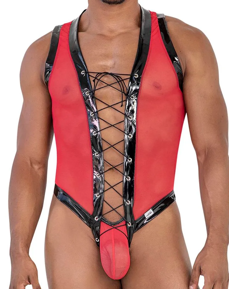 Clothing_Candyman_Mens Underwear Candyman 99774 Gladiator Bodysuit Red