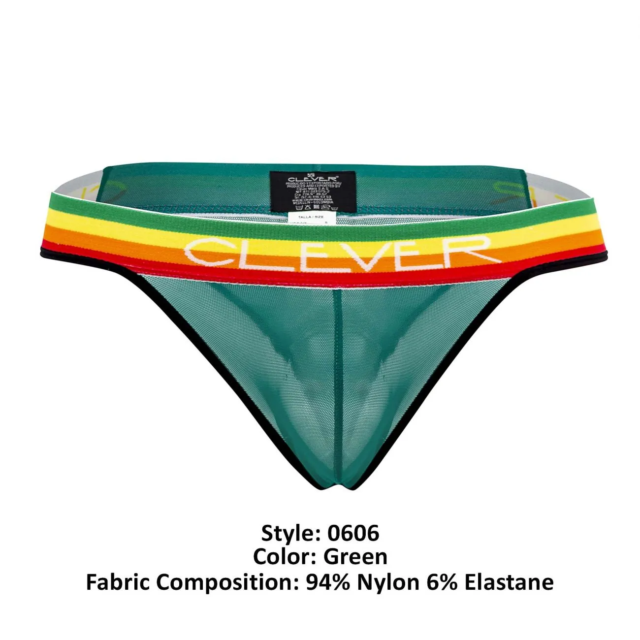 Clothing_Clever_Mens Underwear Clever 0606-1 Explore Thongs Color Green