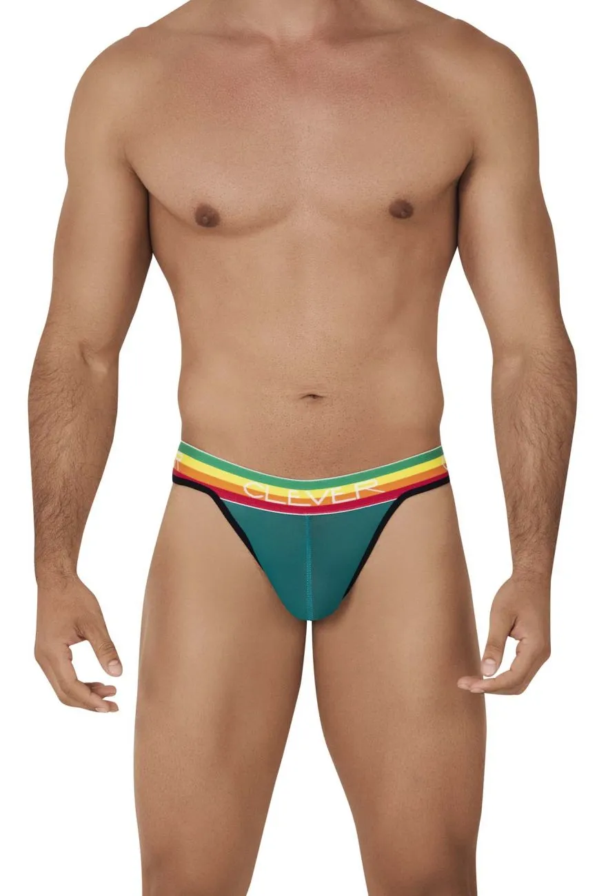 Clothing_Clever_Mens Underwear Clever 0606-1 Explore Thongs Color Green