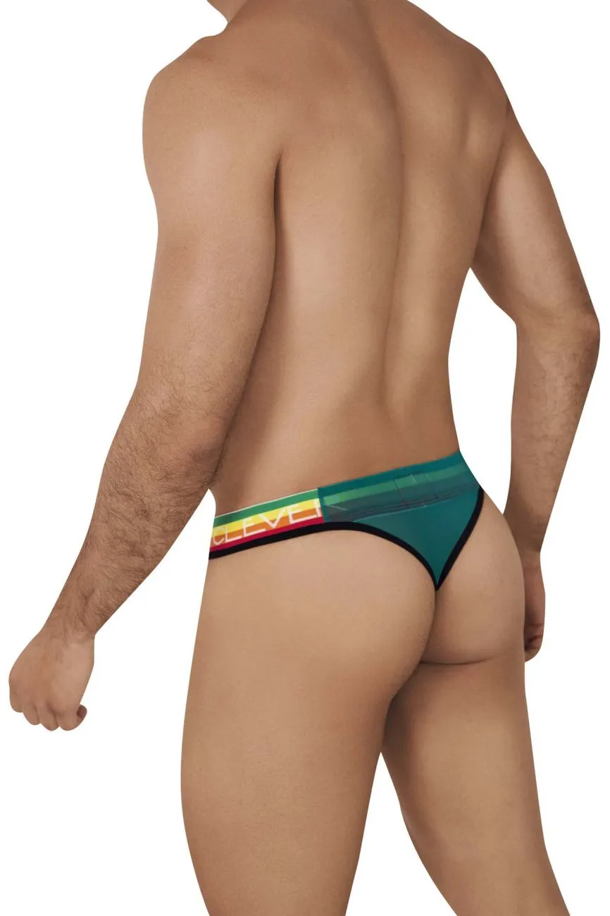 Clothing_Clever_Mens Underwear Clever 0606-1 Explore Thongs Color Green