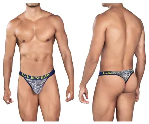 Clothing_Clever_Mens Underwear Clever 0921 Tribal Thongs Color White
