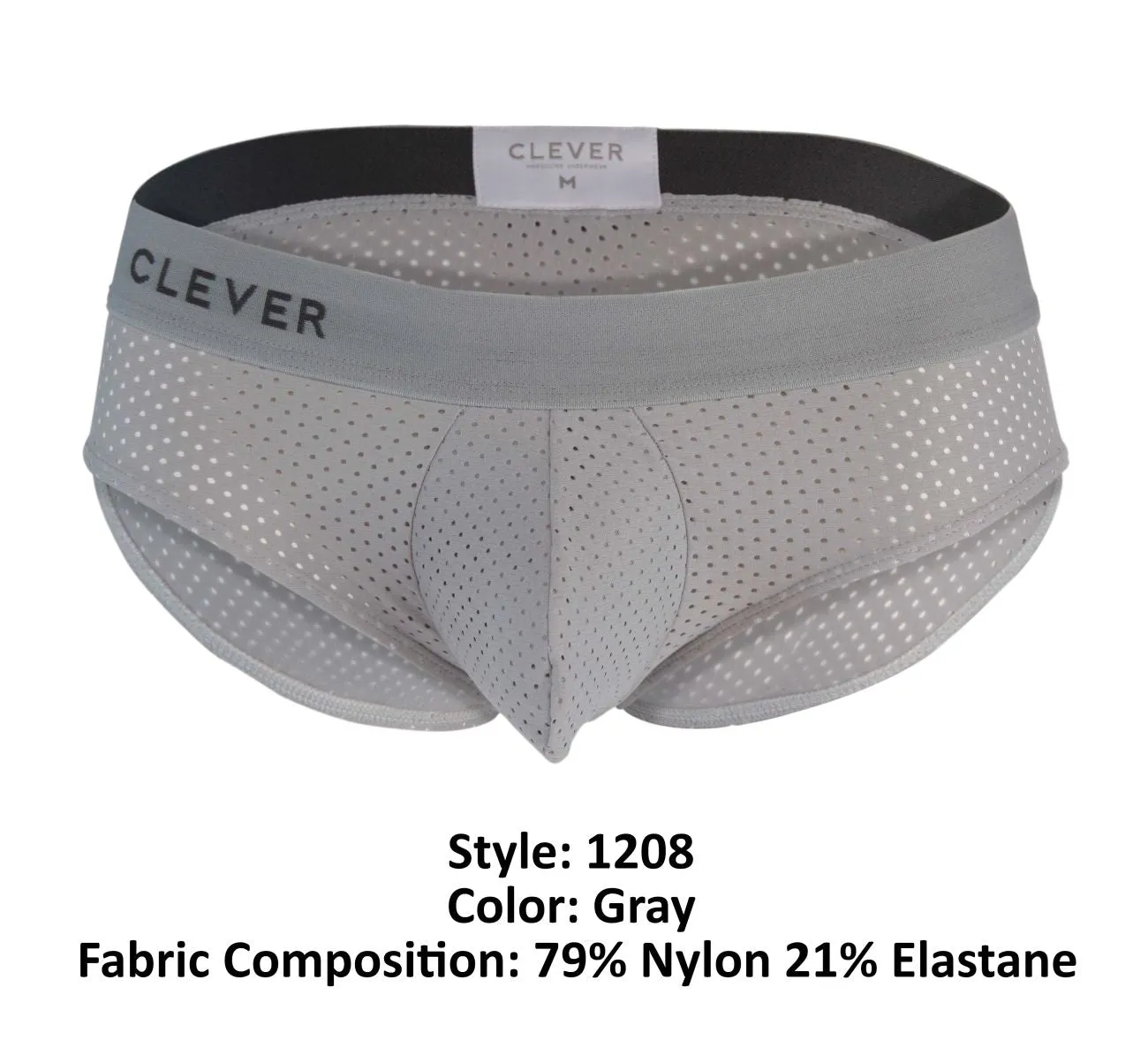 Clothing_Clever_Mens Underwear Clever 1208 Euphoria Briefs Color Gray