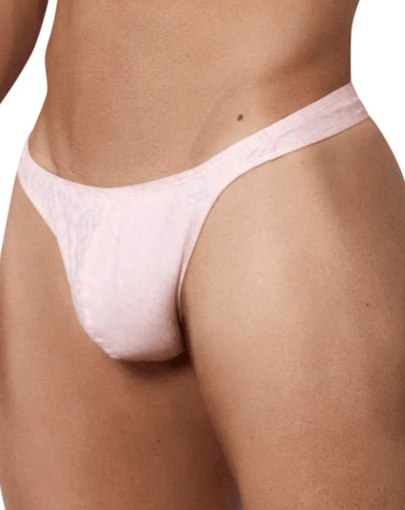 Clothing_Clever_Mens Underwear Clever 1570 Shine Thongs Pink