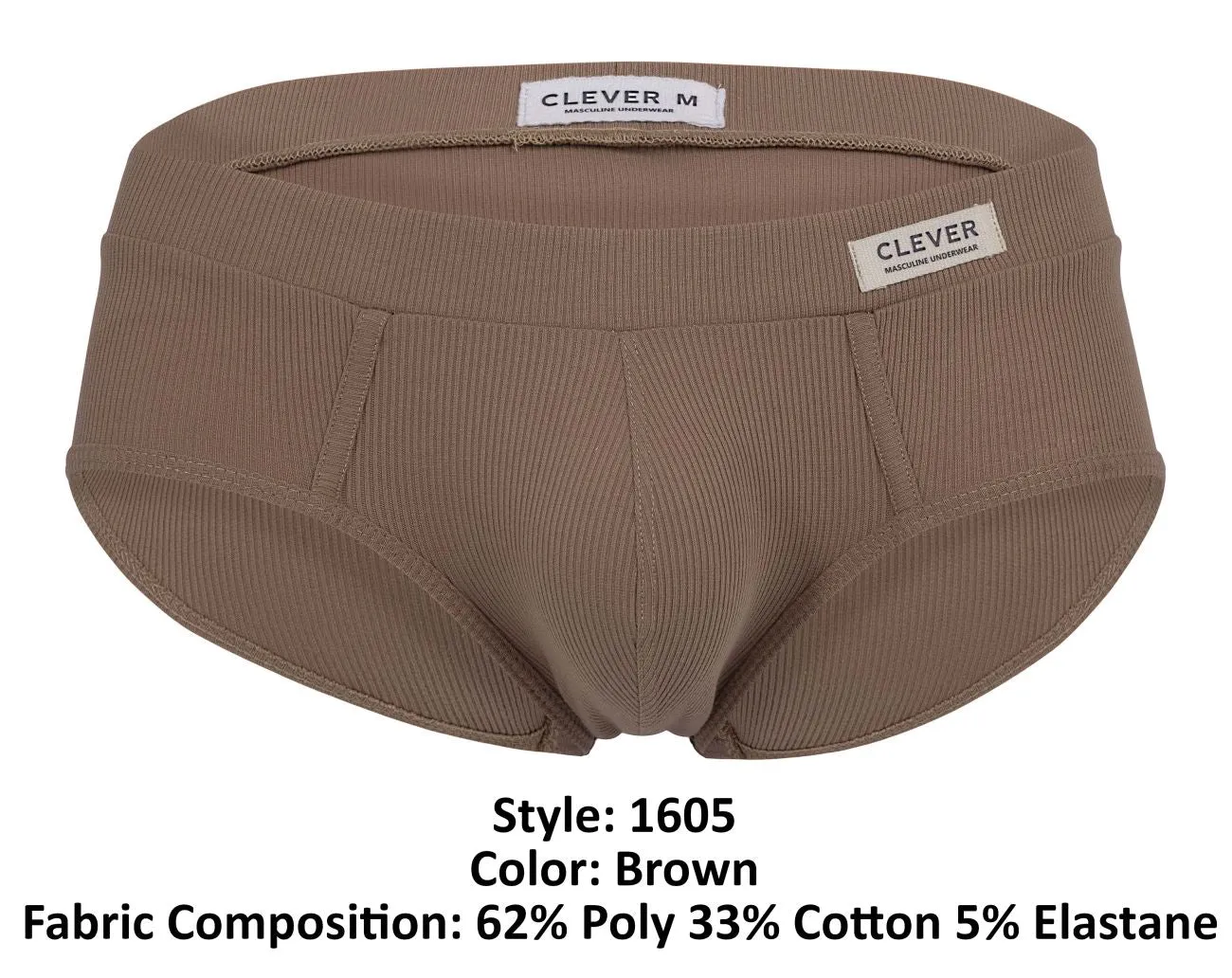 Clothing_Clever_Mens Underwear Clever 1605 Spirit Briefs Color Brown