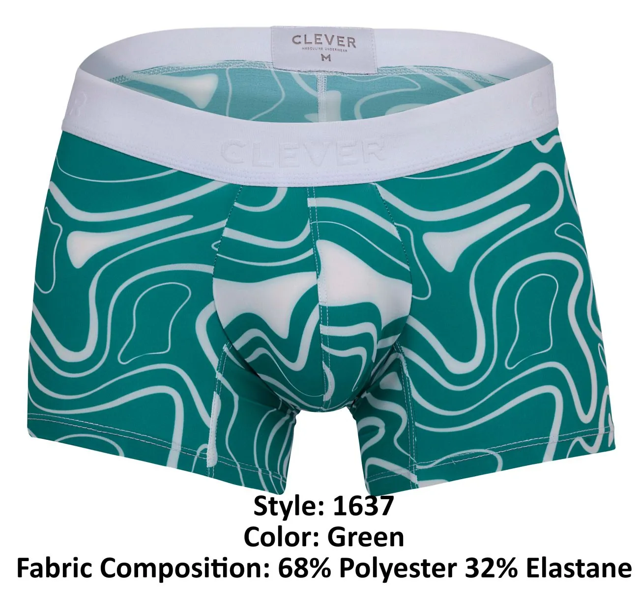 Clothing_Clever_Mens Underwear Clever 1637 Dynamic Trunks Color Green