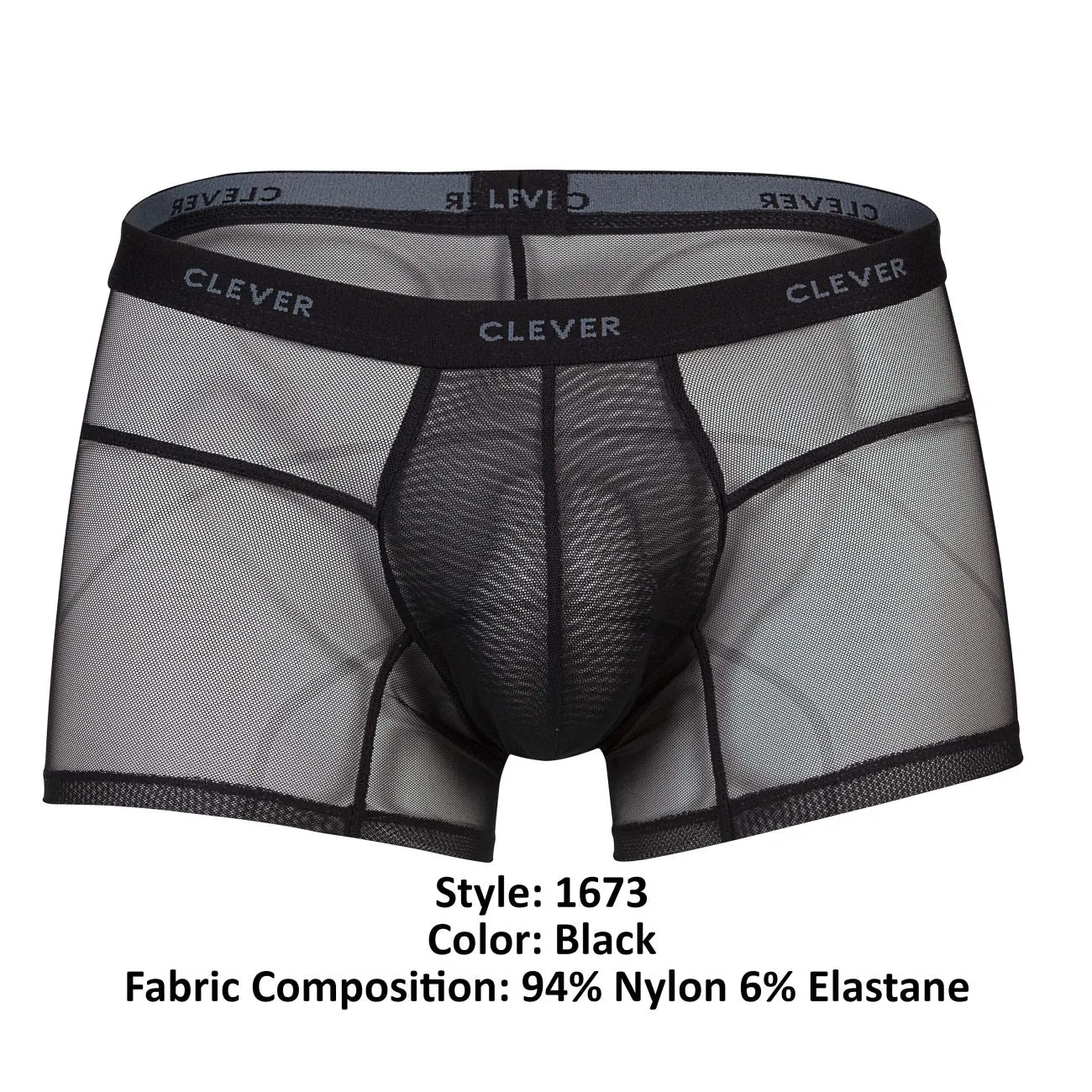 Clothing_Clever_Mens Underwear Clever 1673 Legend Trunks Color Black