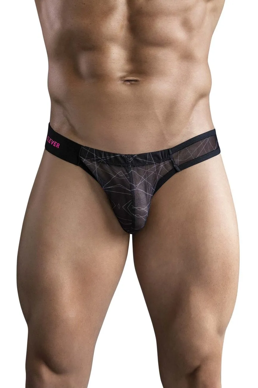Clothing_Clever_Mens Underwear Clever 1747 Geometric Bikini Color Black