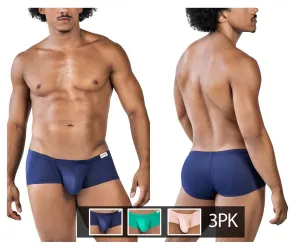 Clothing_Clever_Mens Underwear Clever 229950 3PK Autralian Latin Trunks Color Green-Pink-Blue
