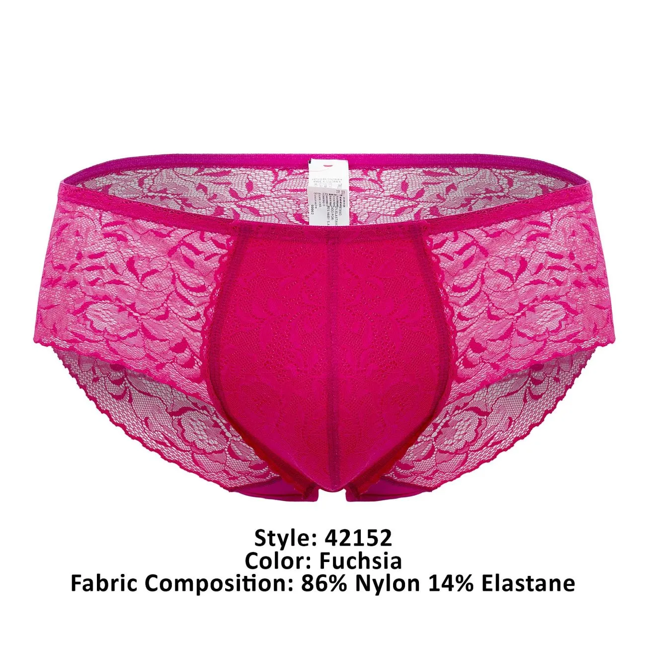 Clothing_Hawair_Mens Underwear HAWAI 42152 Solid Lace Briefs Color Fuchsia
