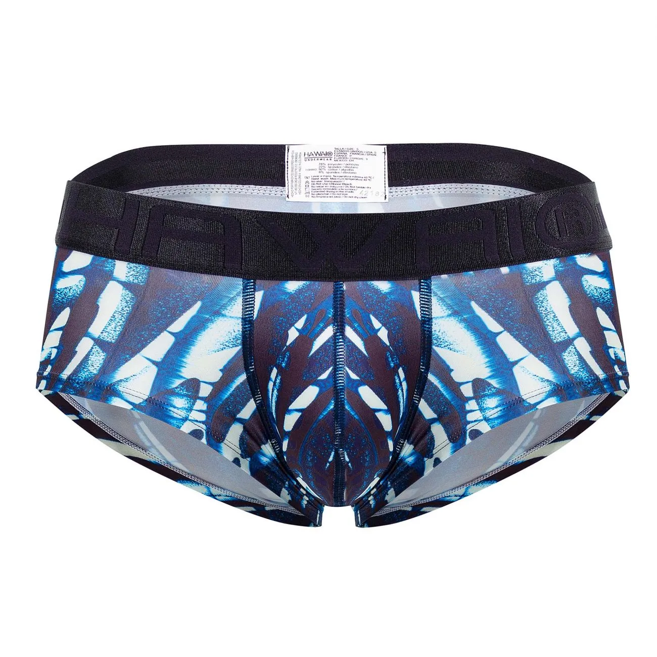 Clothing_Hawair_Mens Underwear HAWAI 42182 Printed Microfiber Briefs Color Dark Blue