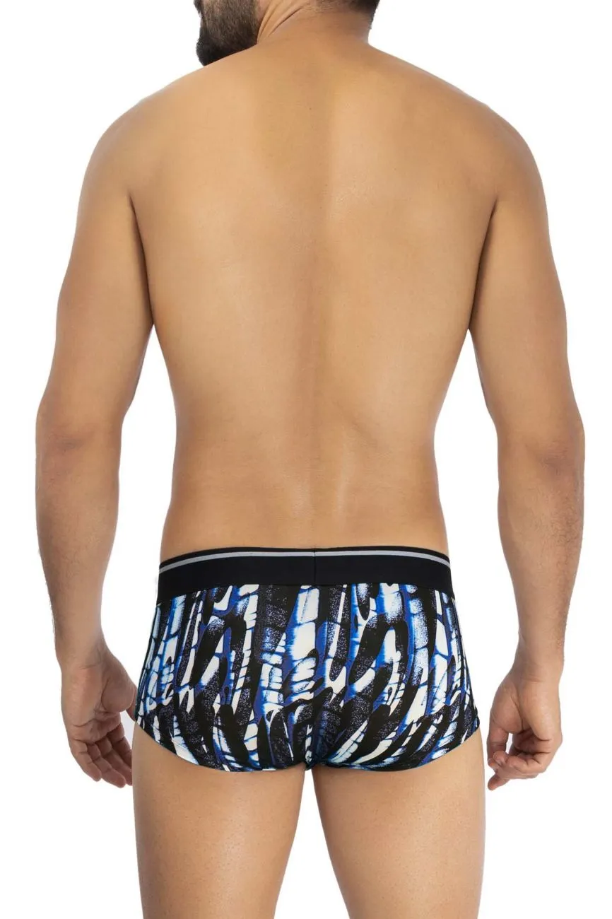 Clothing_Hawair_Mens Underwear HAWAI 42182 Printed Microfiber Briefs Color Dark Blue