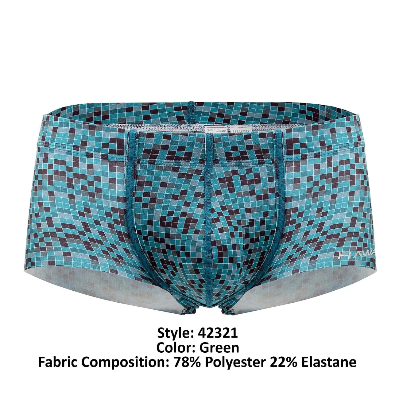 Clothing_Hawair_Mens Underwear HAWAI 42321 Microfiber Trunks Color Green