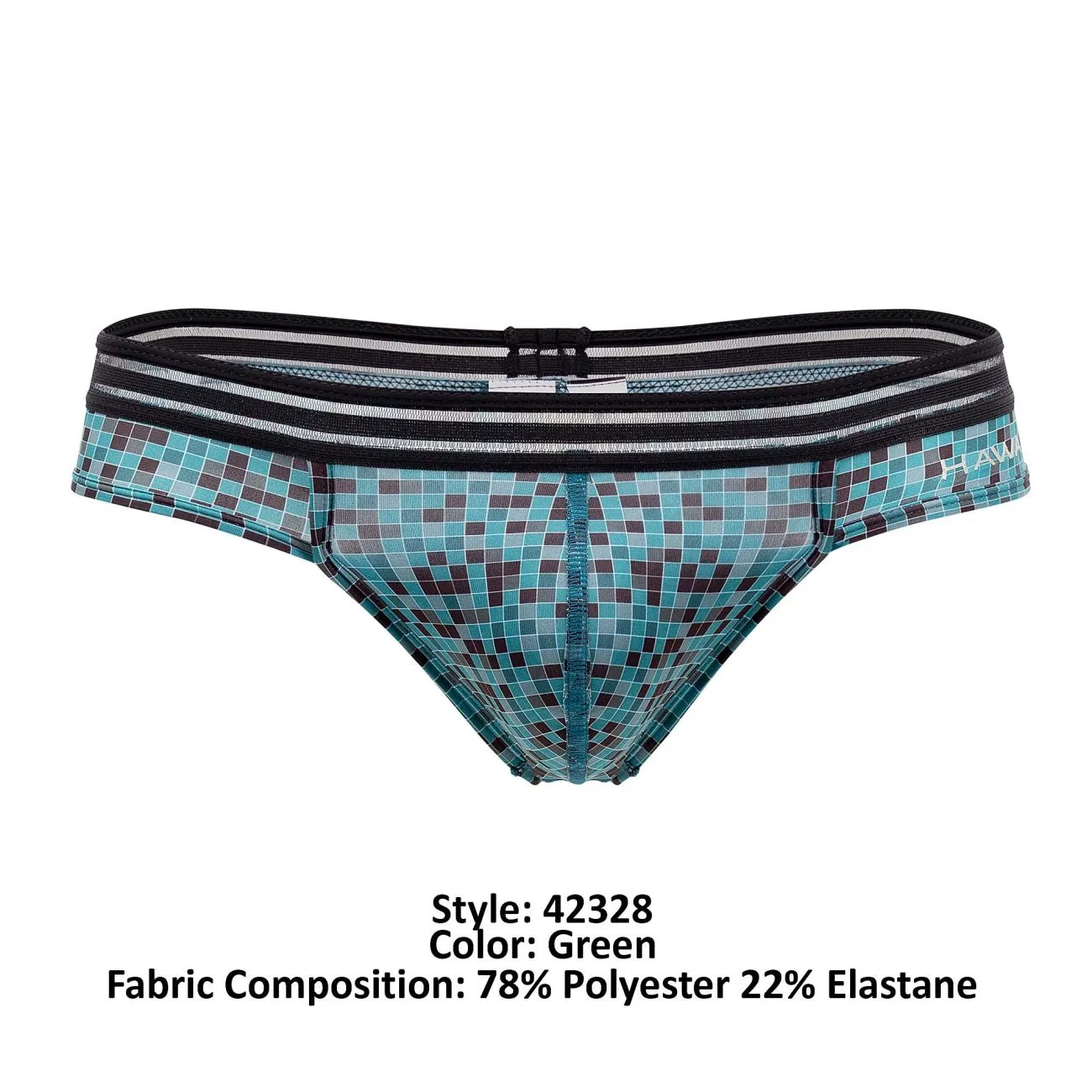 Clothing_Hawair_Mens Underwear HAWAI 42328 Microfiber Thongs Color Green