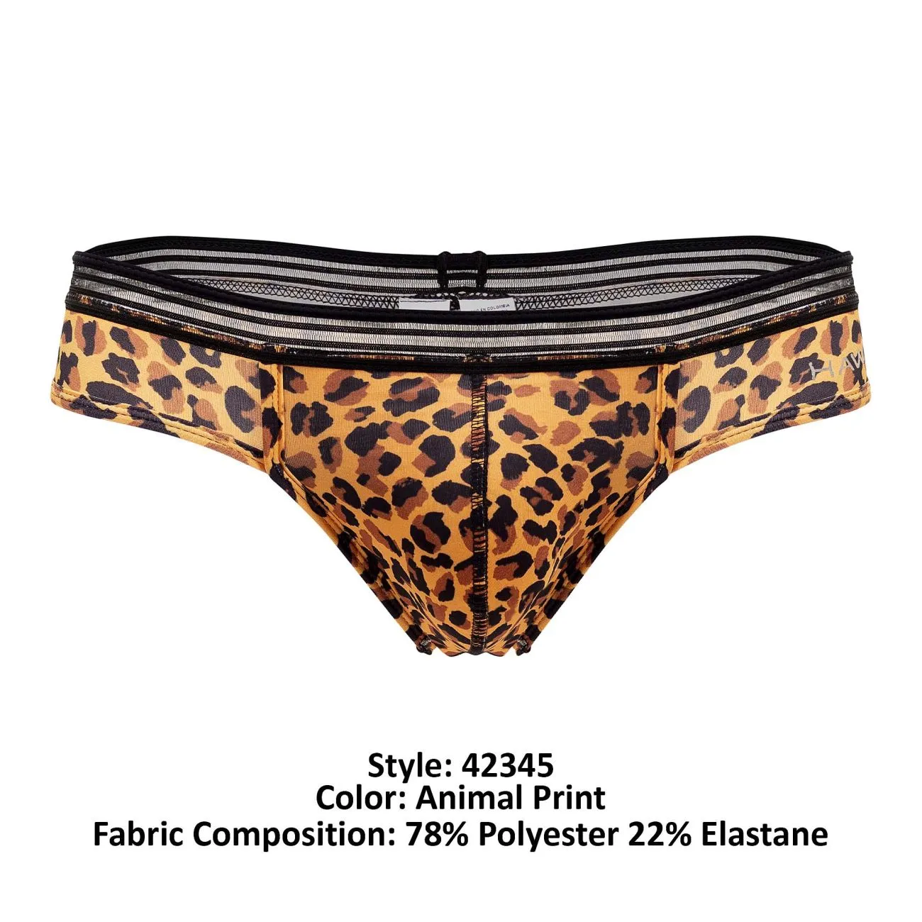 Clothing_Hawair_Mens Underwear HAWAI 42345 Microfiber Thongs Color Animal Print