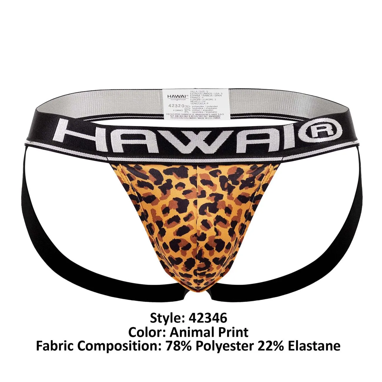 Clothing_Hawair_Mens Underwear HAWAI 42346 Microfiber Jockstrap Color Animal Print