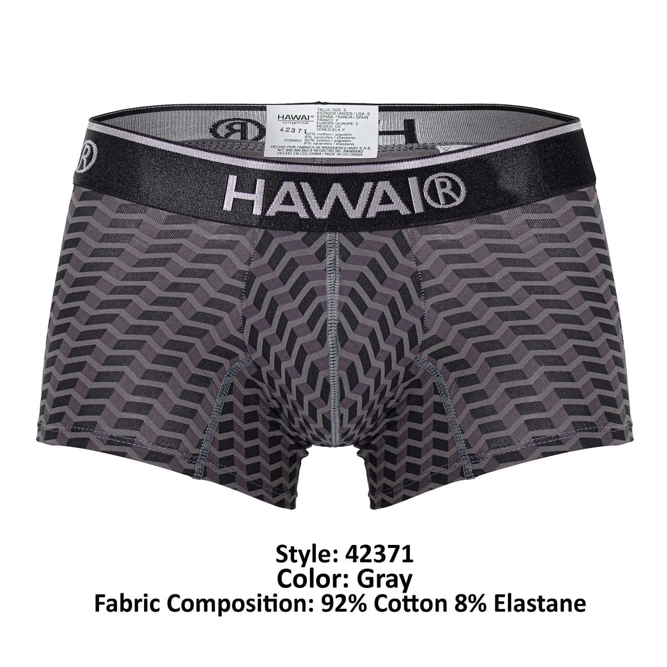 Clothing_Hawair_Mens Underwear HAWAI 42371 Printed Trunks Color Gray