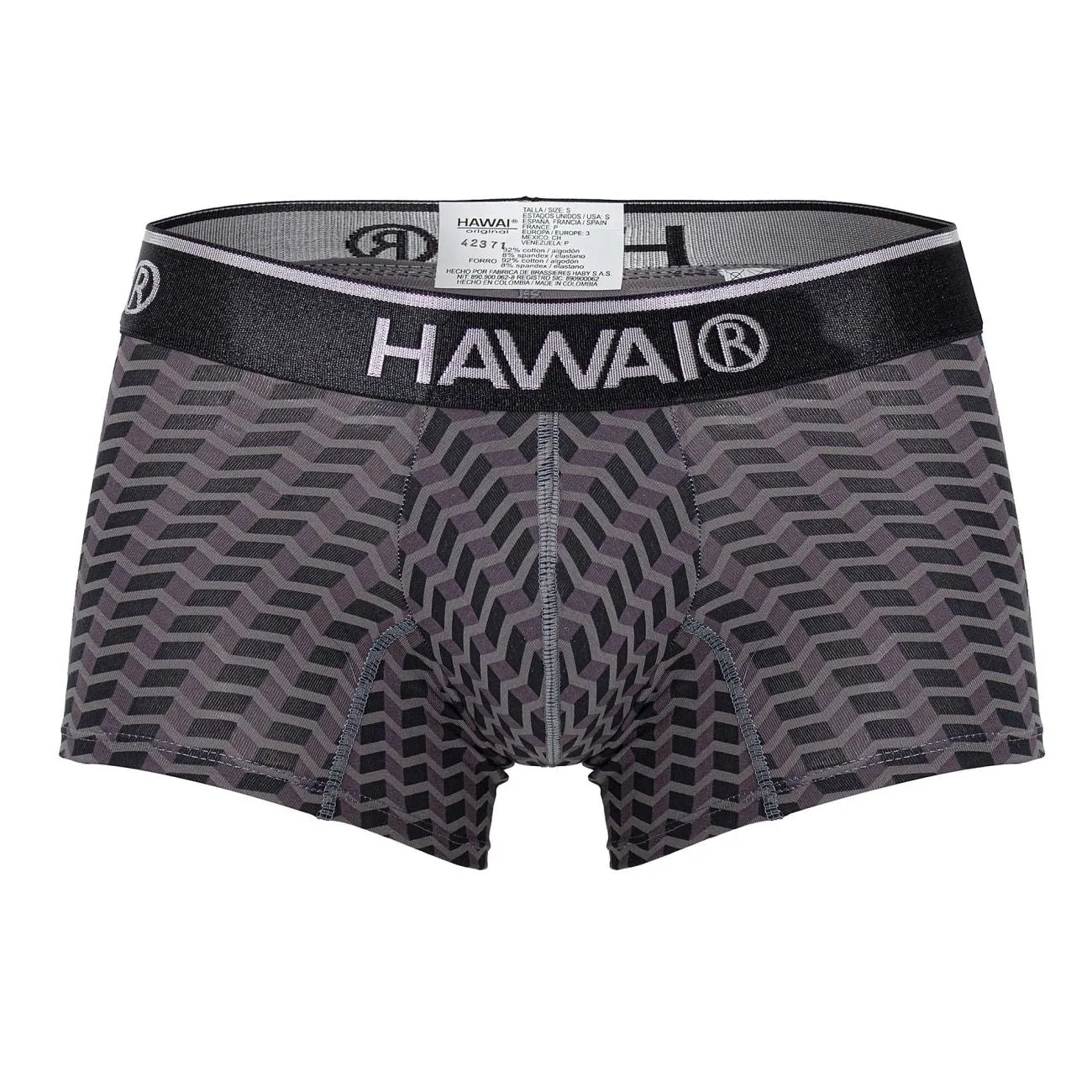Clothing_Hawair_Mens Underwear HAWAI 42371 Printed Trunks Color Gray