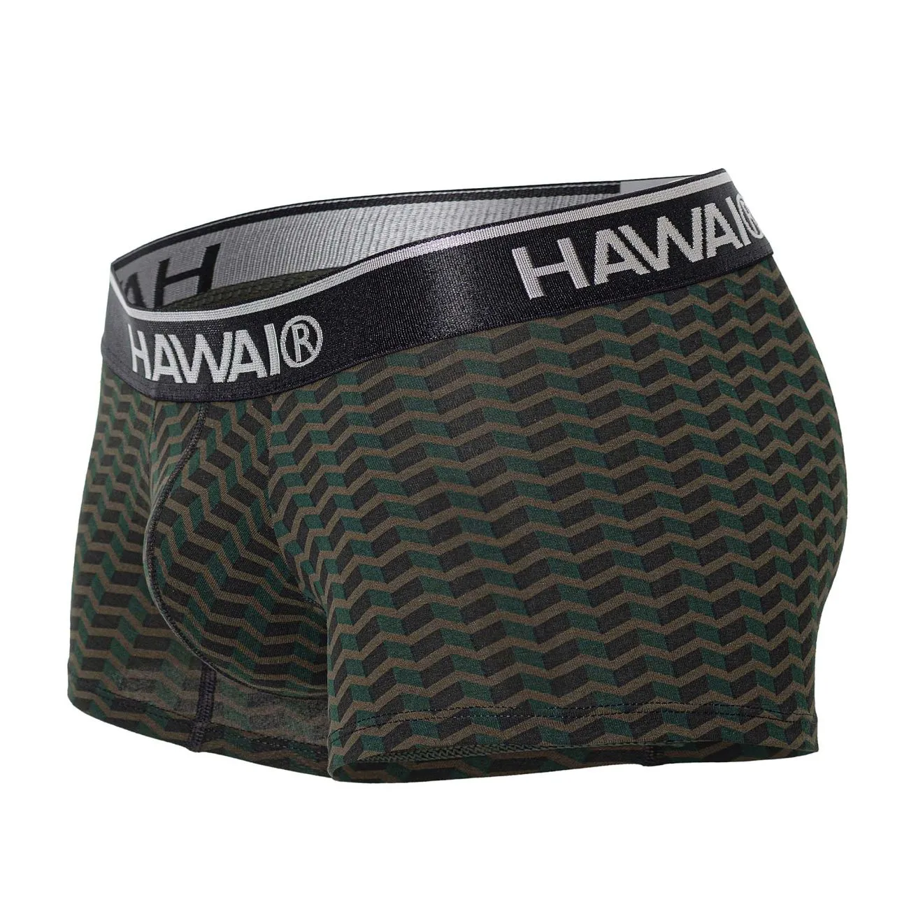 Clothing_Hawair_Mens Underwear HAWAI 42371 Printed Trunks Color Green