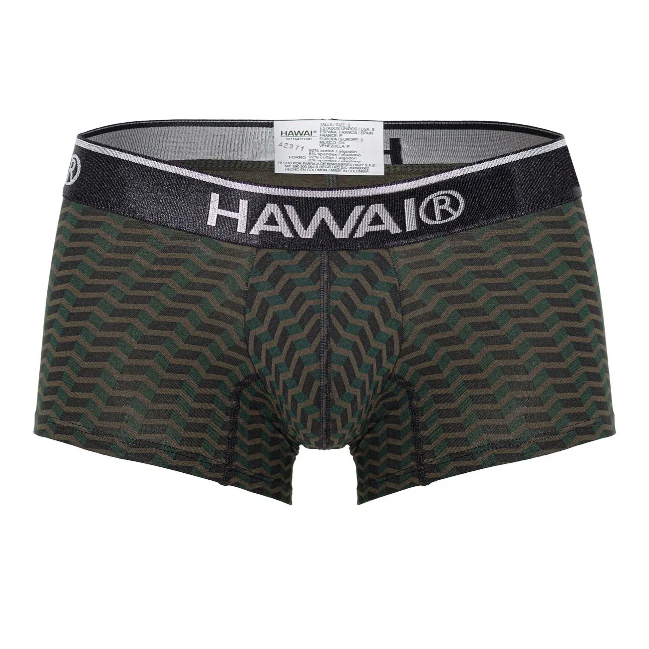 Clothing_Hawair_Mens Underwear HAWAI 42371 Printed Trunks Color Green