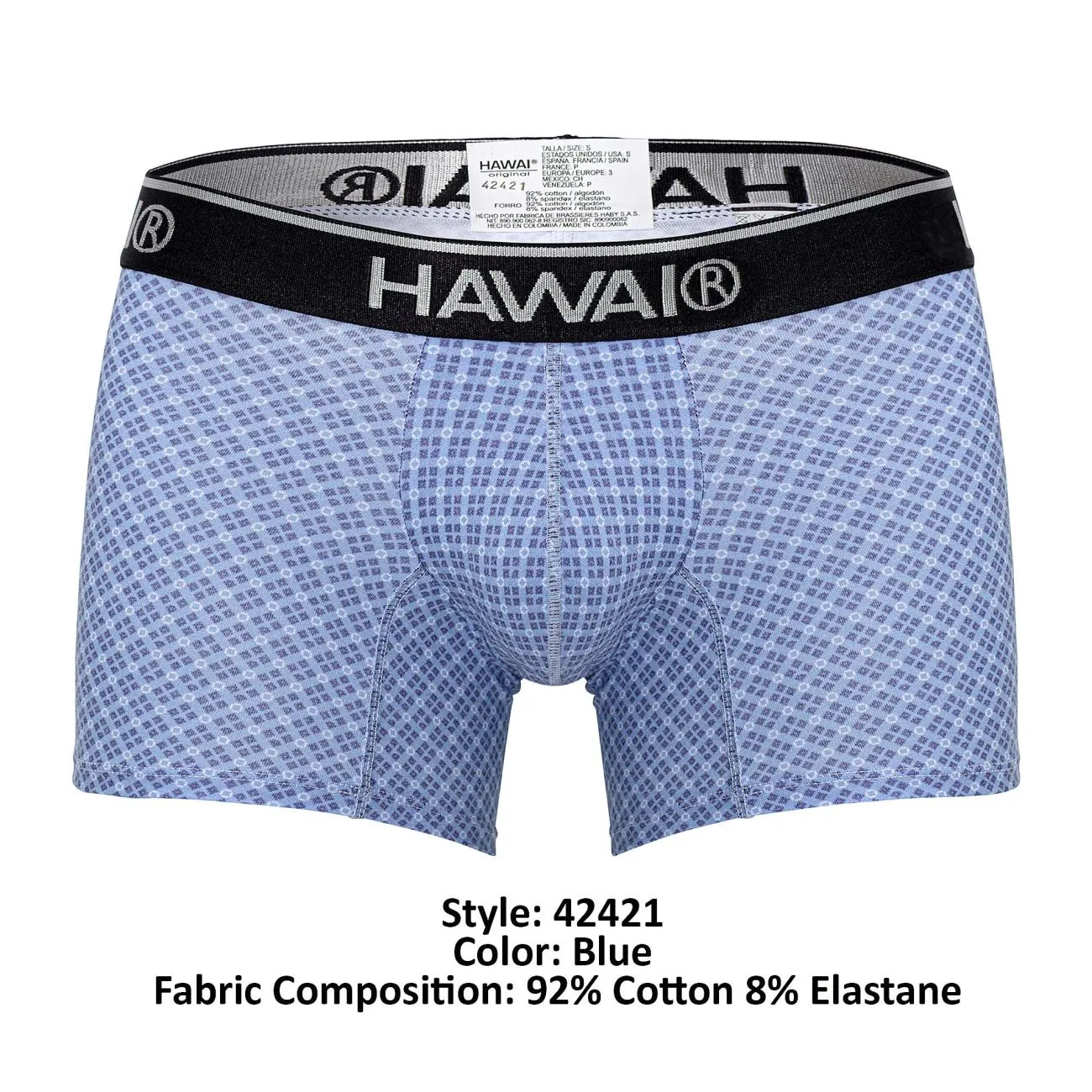 Clothing_Hawair_Mens Underwear HAWAI 42421 Printed Trunks Color Blue