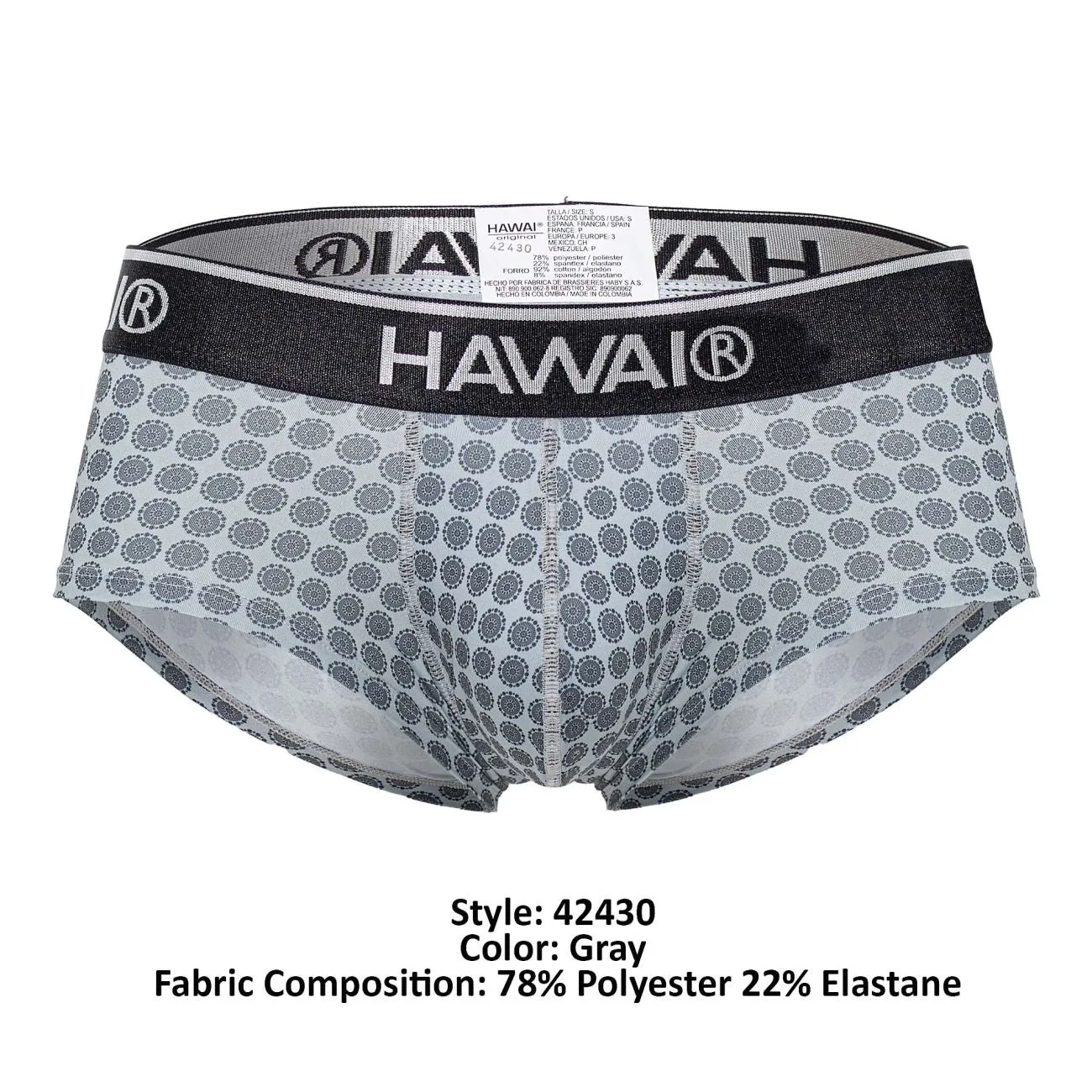 Clothing_Hawair_Mens Underwear HAWAI 42430 Printed Briefs Color Gray