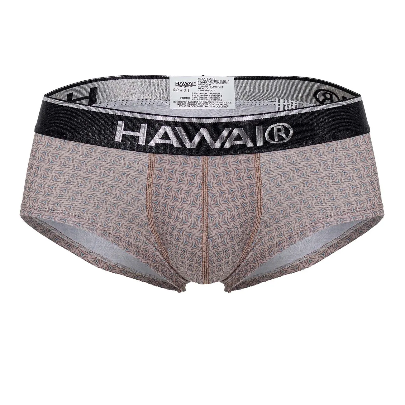 Clothing_Hawair_Mens Underwear HAWAI 42431 Printed Briefs Color Cocoa