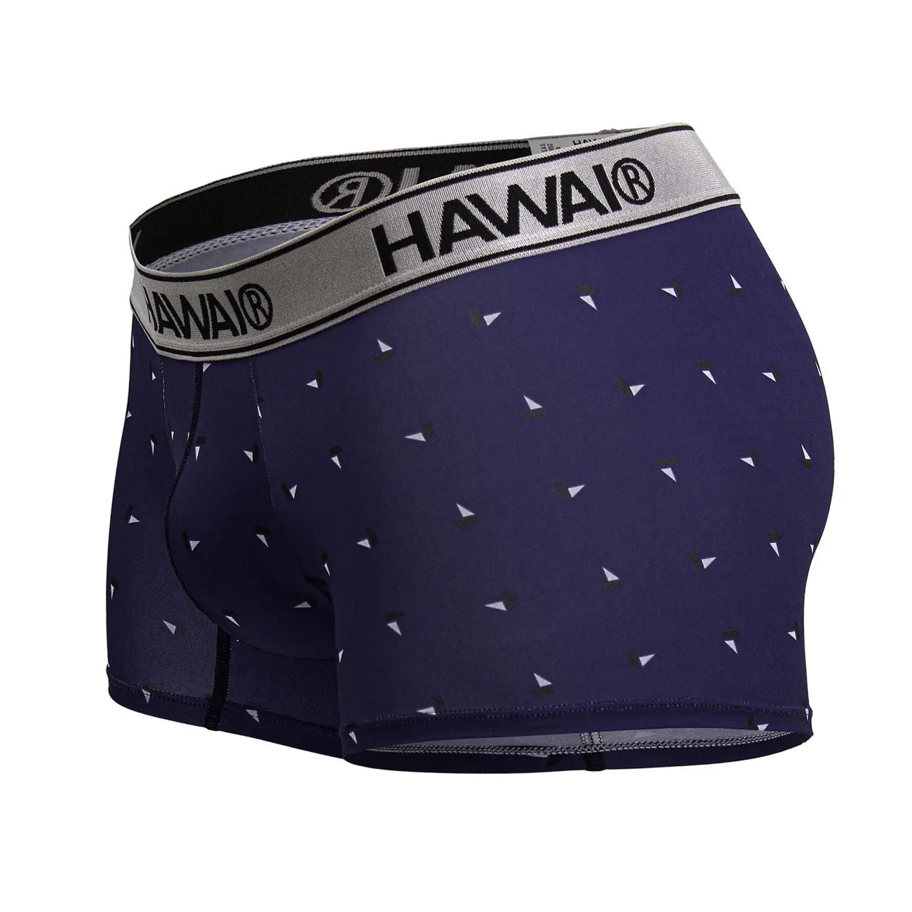 Clothing_Hawair_Mens Underwear HAWAIR 42470 Printed Microfiber Trunks Color Blue