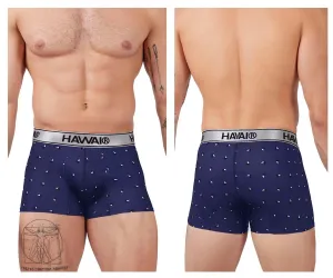Clothing_Hawair_Mens Underwear HAWAIR 42470 Printed Microfiber Trunks Color Blue