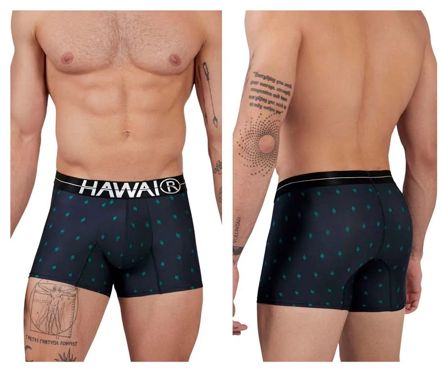 Clothing_Hawair_Mens Underwear HAWAIR 42520 Printed Microfiber Trunks Color Dark Blue