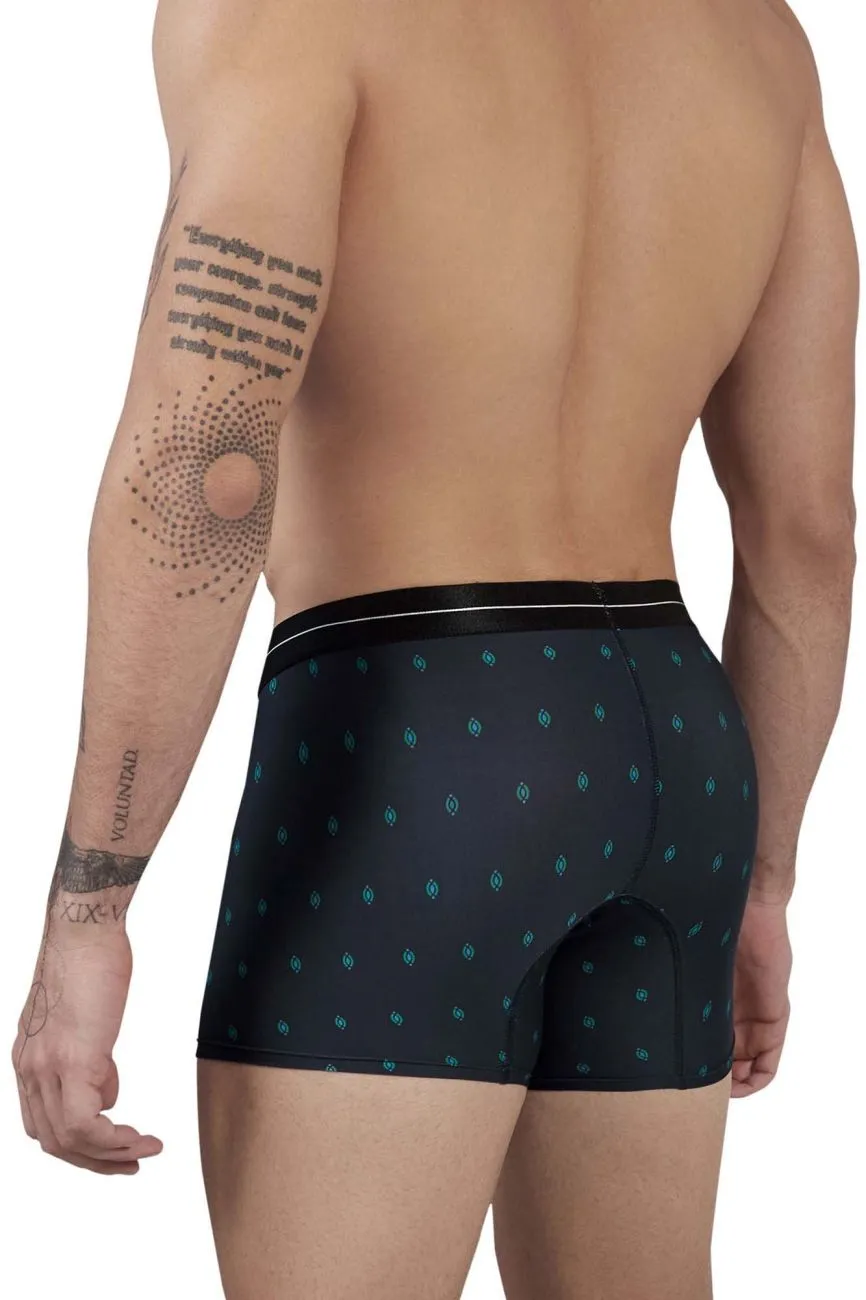 Clothing_Hawair_Mens Underwear HAWAIR 42520 Printed Microfiber Trunks Color Dark Blue