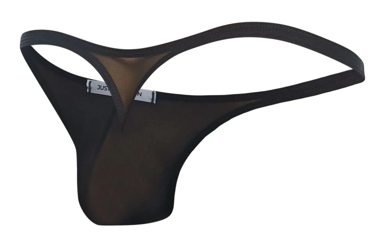 Clothing_Justin   Simon_Mens Underwear JUSTIN SIMON XSJ03 Classic Thongs Color Black Mesh
