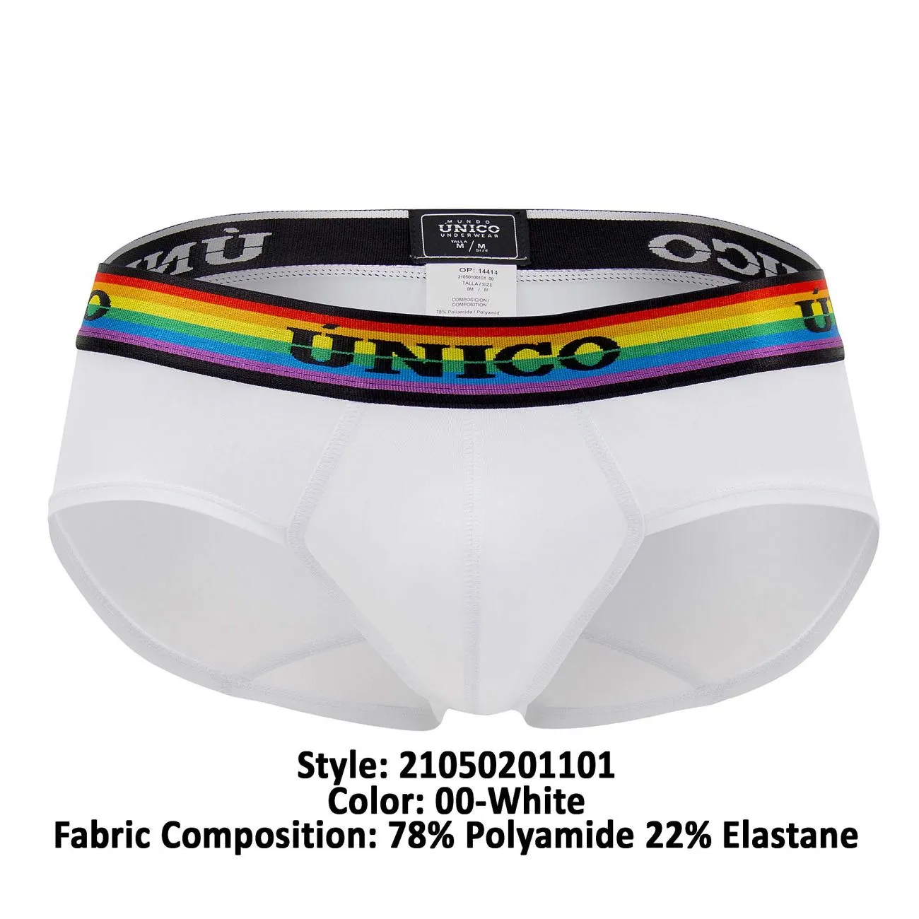Clothing_Mundo Unico_Mens Underwear Unico 21050201101 Love Wins Briefs Color 00-White