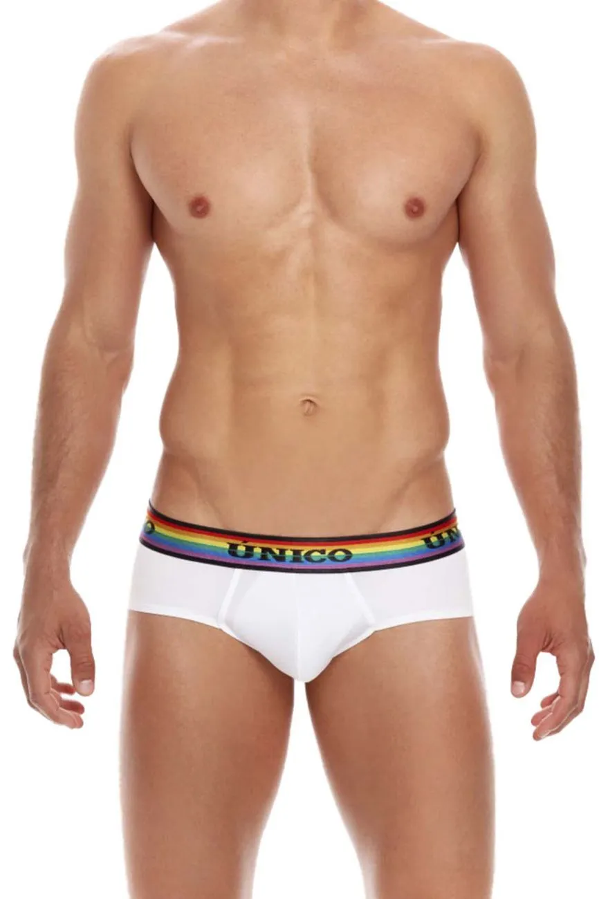 Clothing_Mundo Unico_Mens Underwear Unico 21050201101 Love Wins Briefs Color 00-White