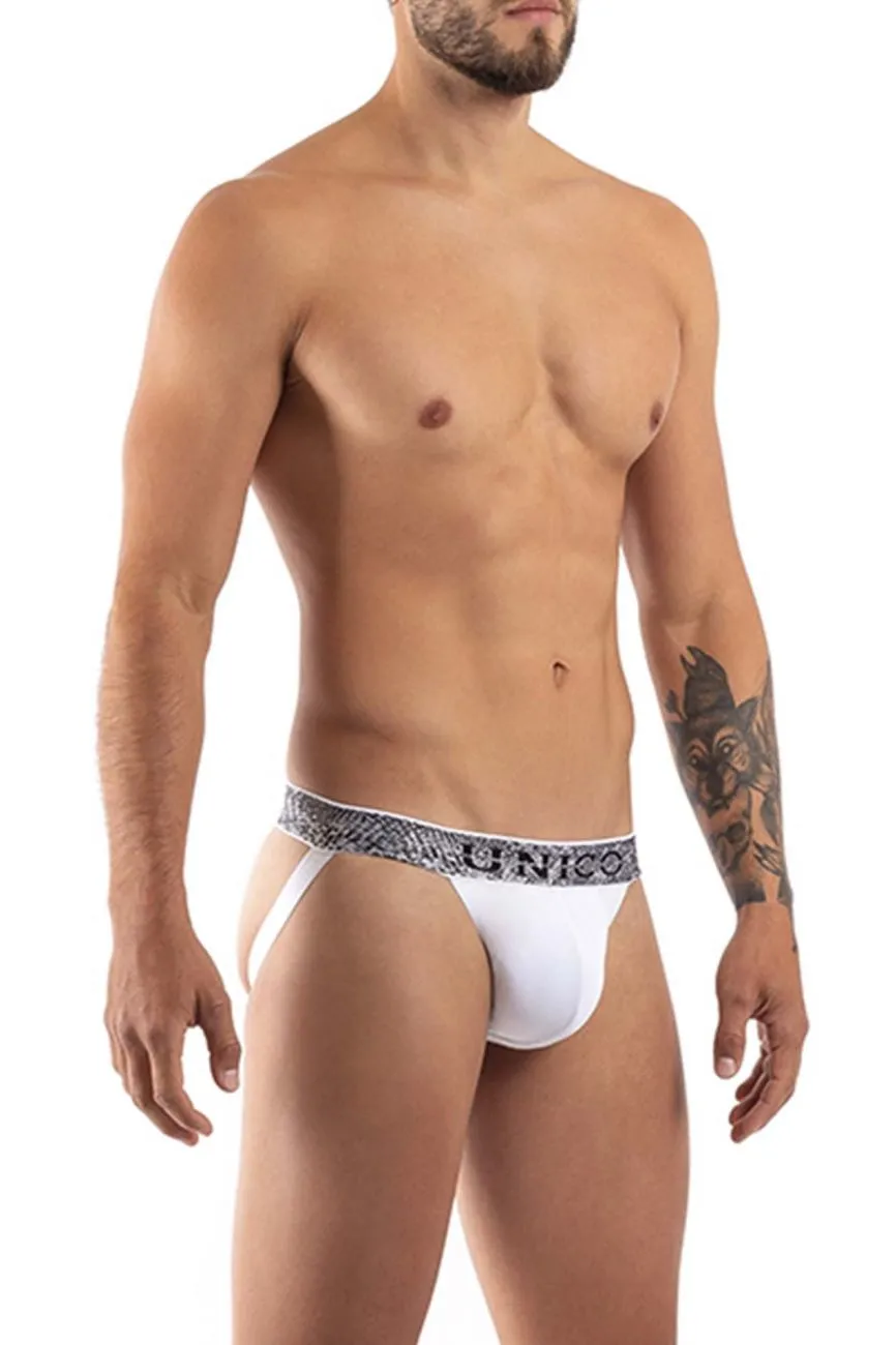 Clothing_Mundo Unico_Mens Underwear Unico 21070301203 Felt Jockstrap Color 63-White