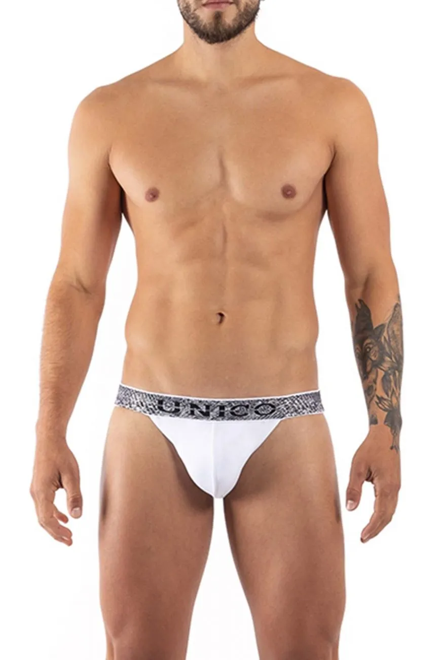 Clothing_Mundo Unico_Mens Underwear Unico 21070301203 Felt Jockstrap Color 63-White